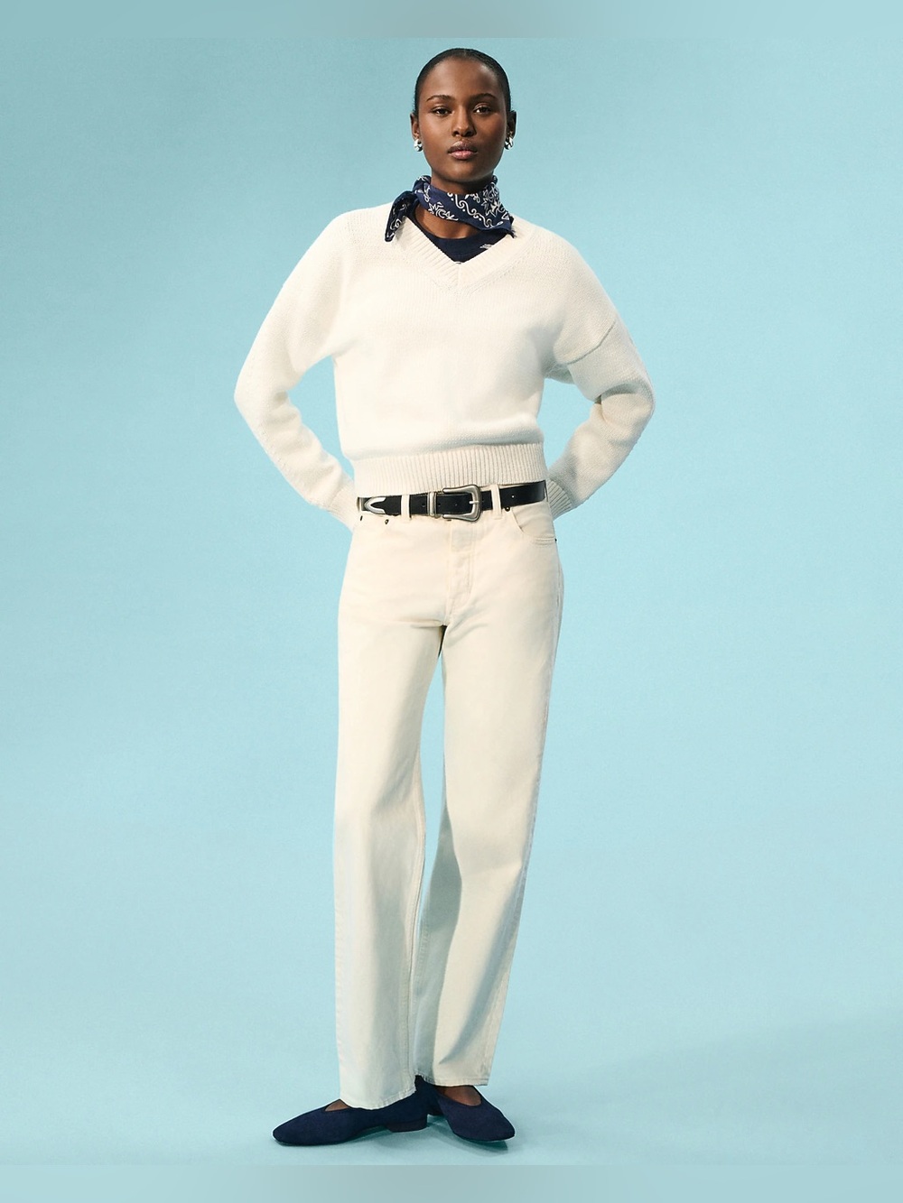 J.Crew Western straight jean in ecru wash